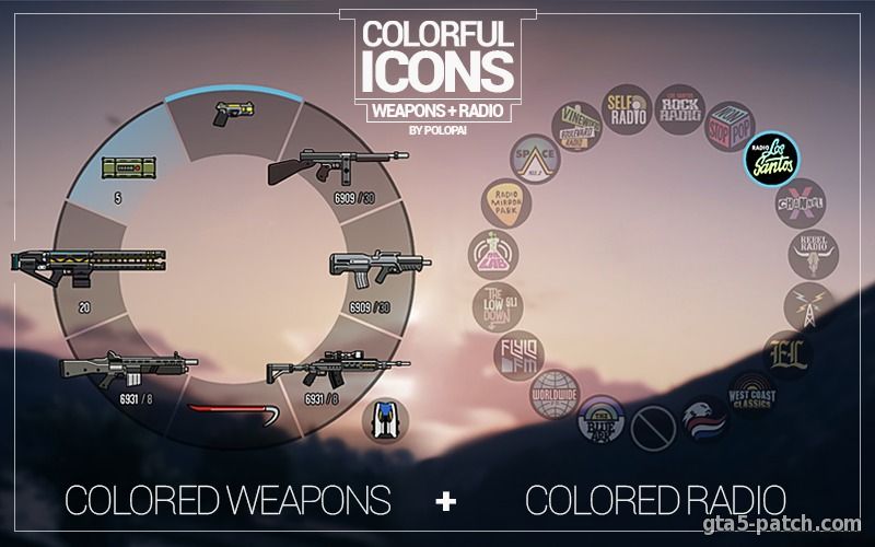 Цветные иконки радио + оружие 1.0